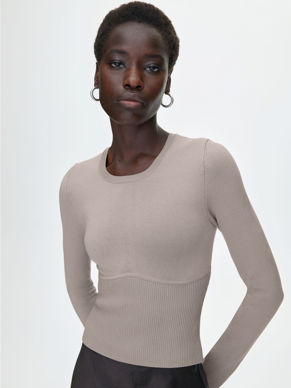 Sculpt Knit Empire Longsleeve Opal Grey